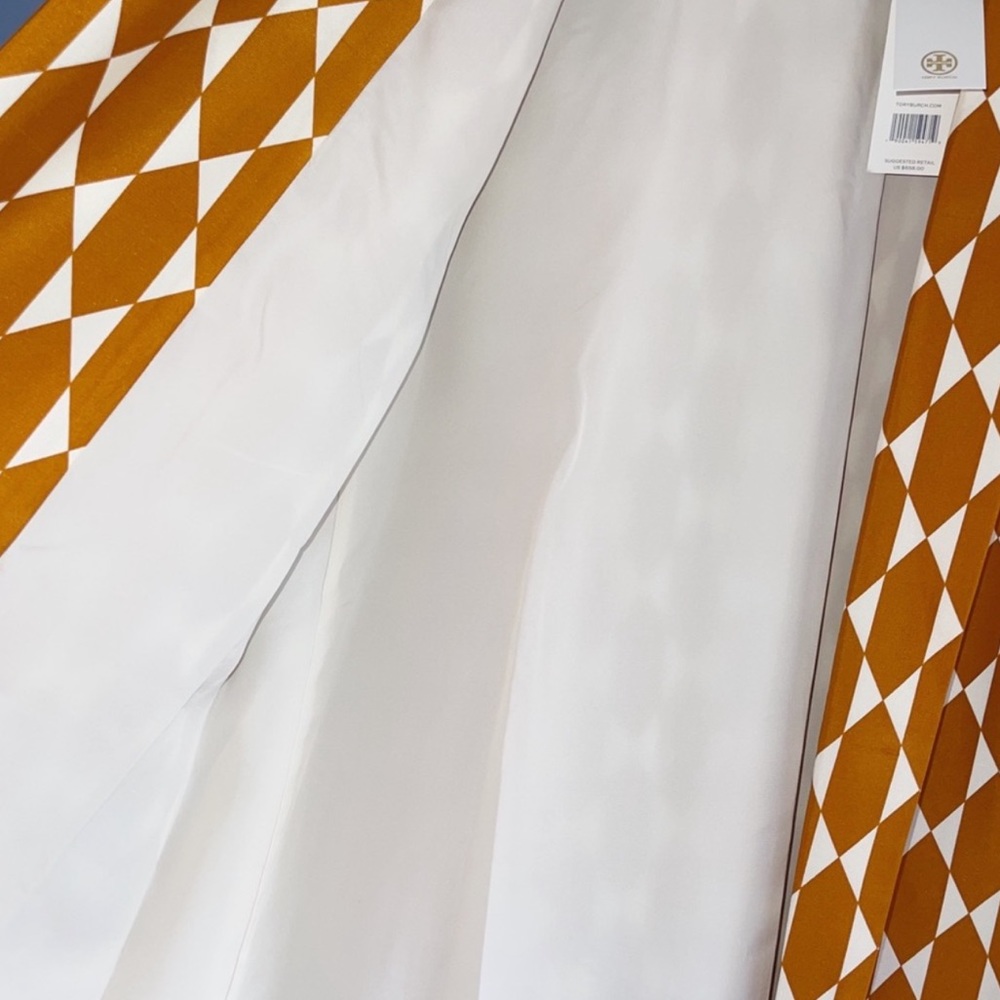 TORY BURCH Haley Diamond Tile Silk Coat Size 2 - Picture 6 of 12